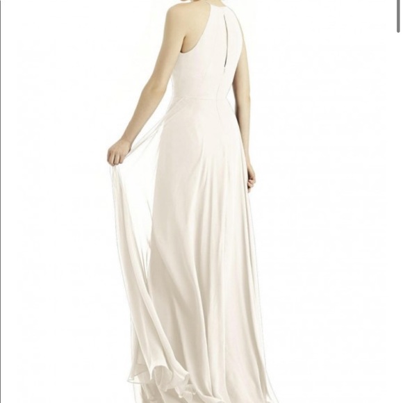 After Six blush pink high neck keyhole bridesmaid dress style 1502 size 6 - Picture 3 of 10